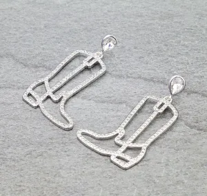 Tony Rhinestone Boot Cut Out Fashion Earrings