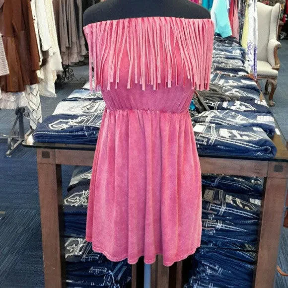 T*PARTY | Mini Red Blouse with Tassels