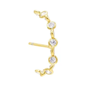 Twisted Bezel Hook Stud Earring
