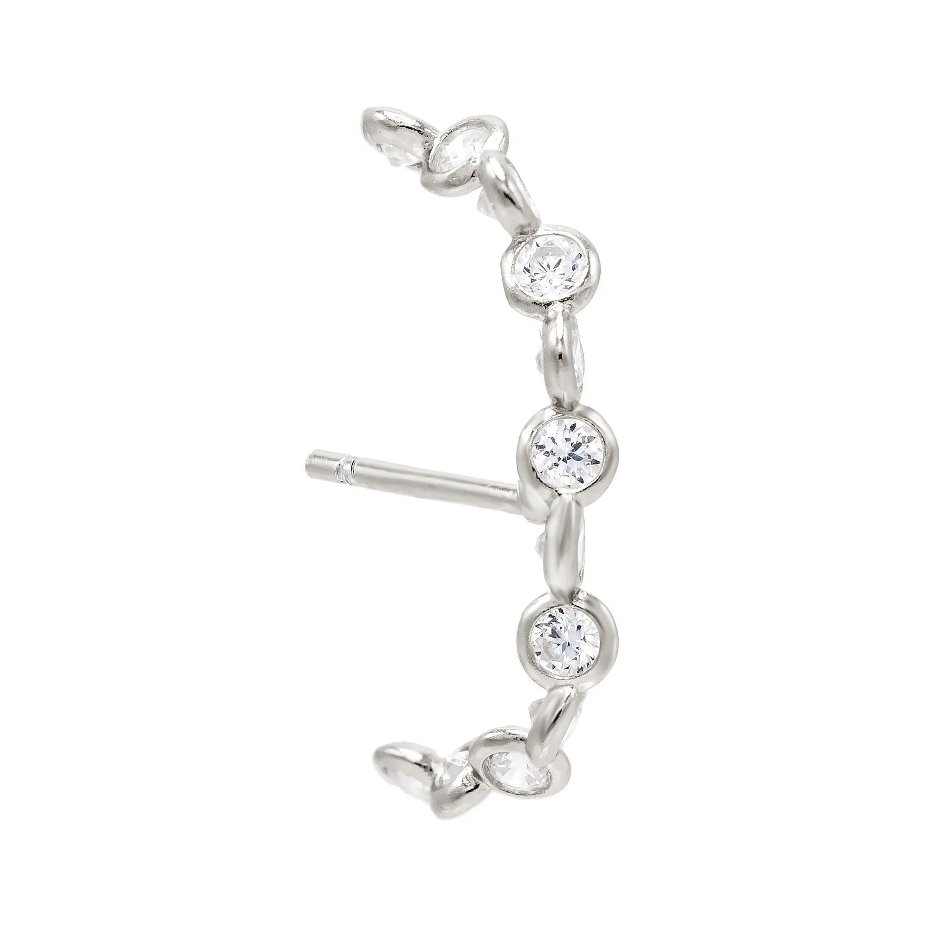 Twisted Bezel Hook Stud Earring