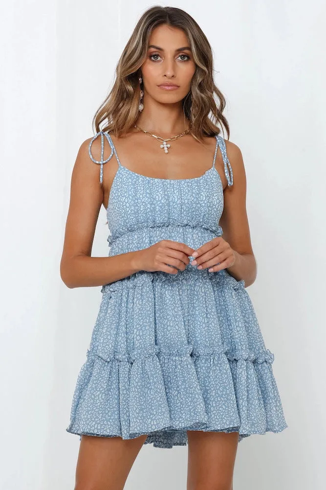 Vacation Style Printing Slip Dress