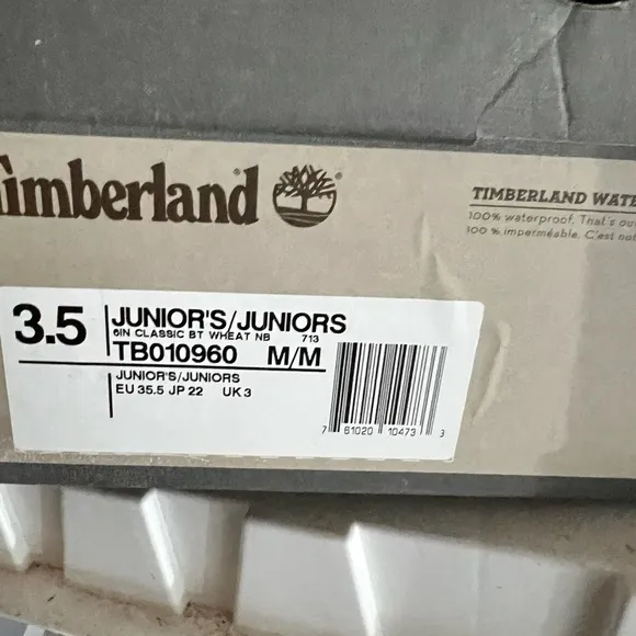 Wheat Timberland size 3.5 kids boots