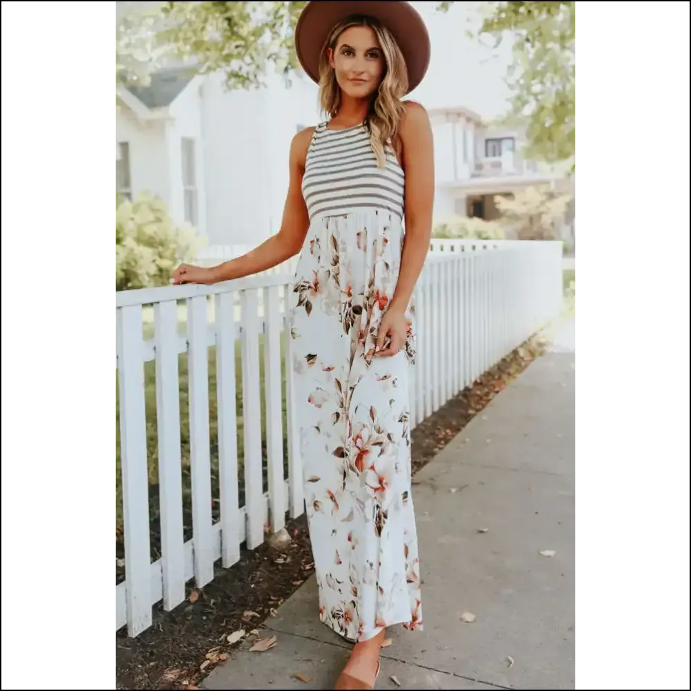 White Boho Stripes Dress: from Garden Stroll to Total Stunner 🌼