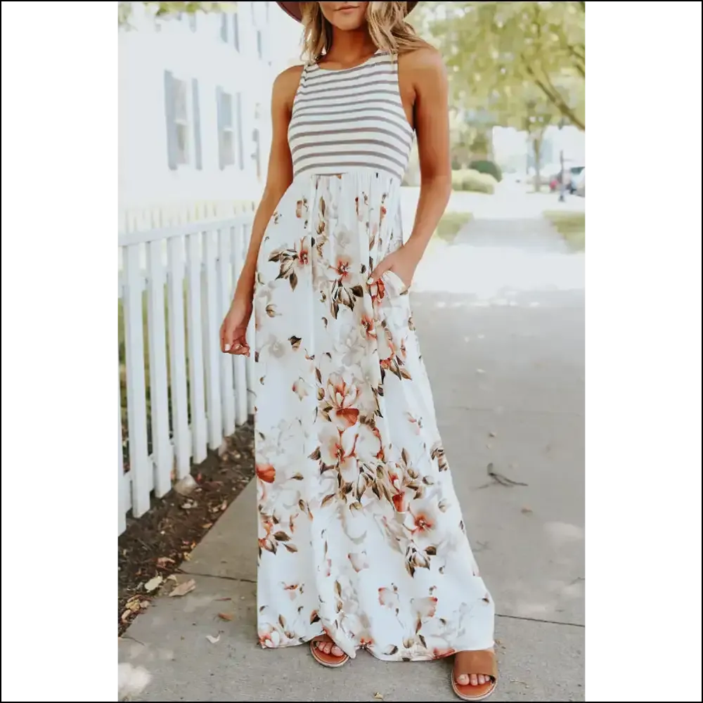 White Boho Stripes Dress: from Garden Stroll to Total Stunner 🌼