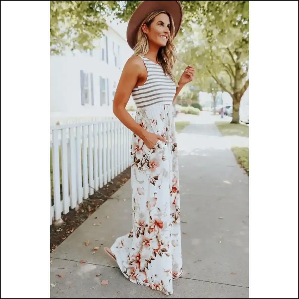 White Boho Stripes Dress: from Garden Stroll to Total Stunner 🌼