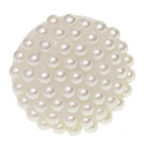 White Large Beaded Fashion Ring
