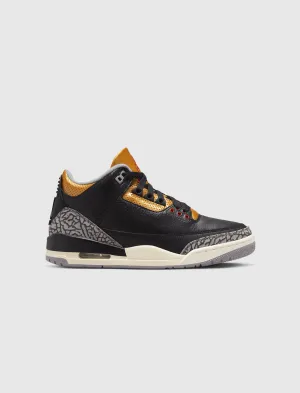 WOMEN'S AIR JORDAN 3 RETRO "BLACK CEMENT GOLD"