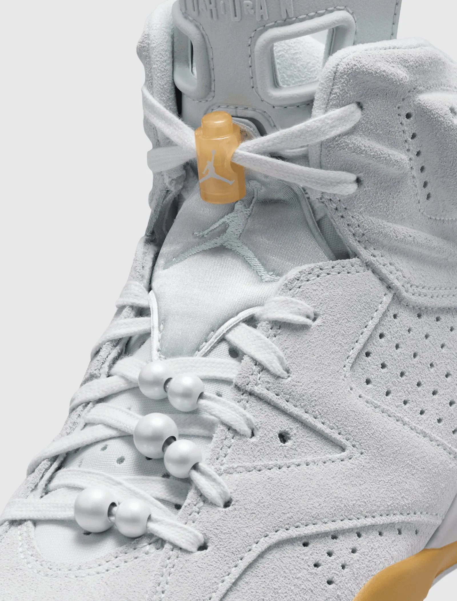 WOMEN'S AIR JORDAN 6 RETRO "PURE PLATINUM/GLACIER BLUE/ METALLIC GOLD"