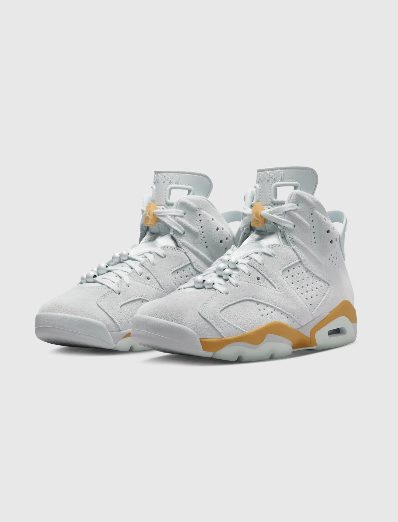 WOMEN'S AIR JORDAN 6 RETRO "PURE PLATINUM/GLACIER BLUE/ METALLIC GOLD"