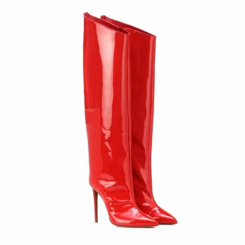 Women's Knee High Point Heeled Fashion Boots 12 colors