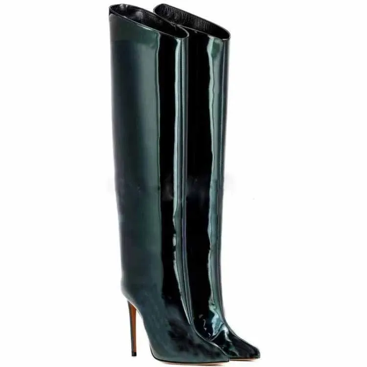 Women's Knee High Point Heeled Fashion Boots 12 colors