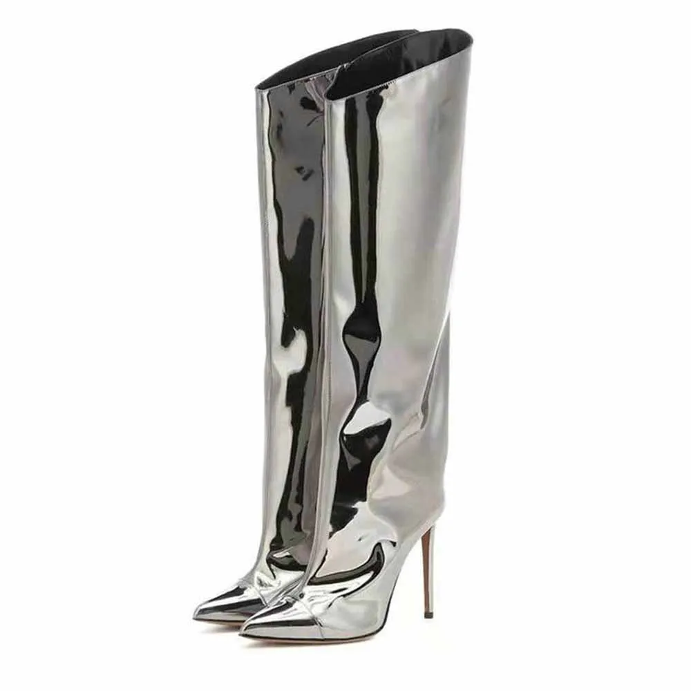 Women's Knee High Point Heeled Fashion Boots 12 colors