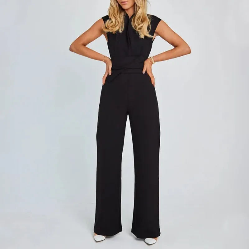 Women's Sleeveless Wide-Leg Jumpsuit