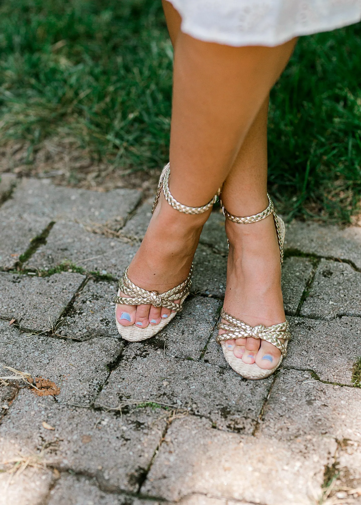 X Shu Shop Helen Gold Heeled Sandals
