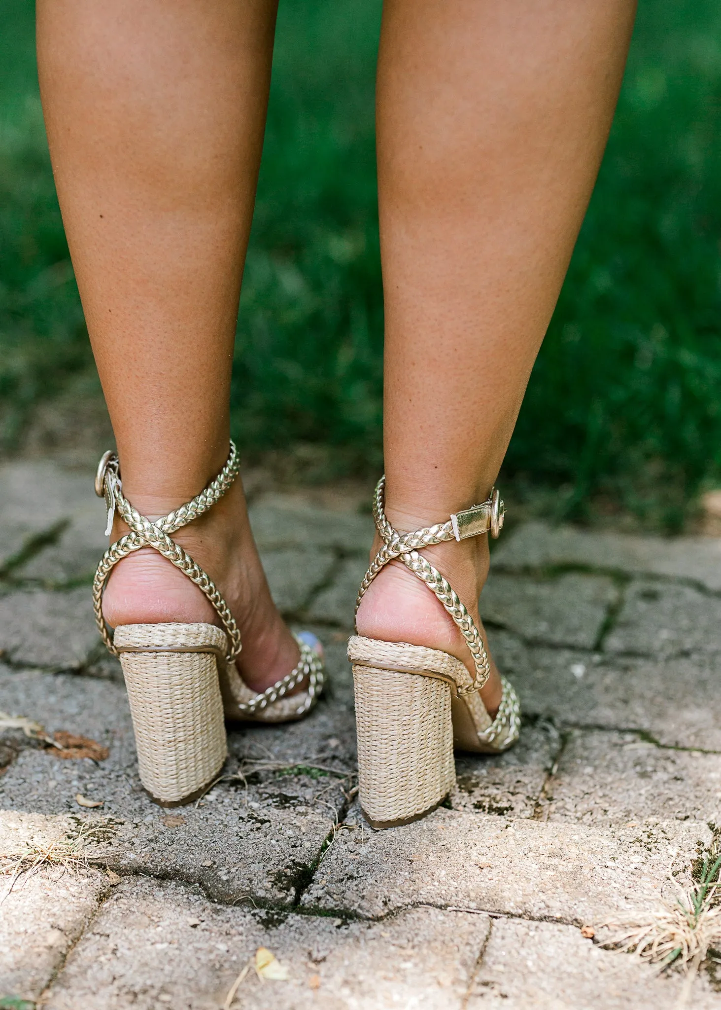 X Shu Shop Helen Gold Heeled Sandals