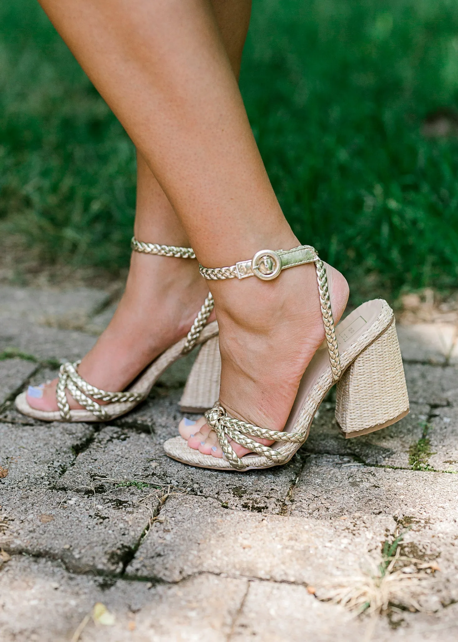 X Shu Shop Helen Gold Heeled Sandals