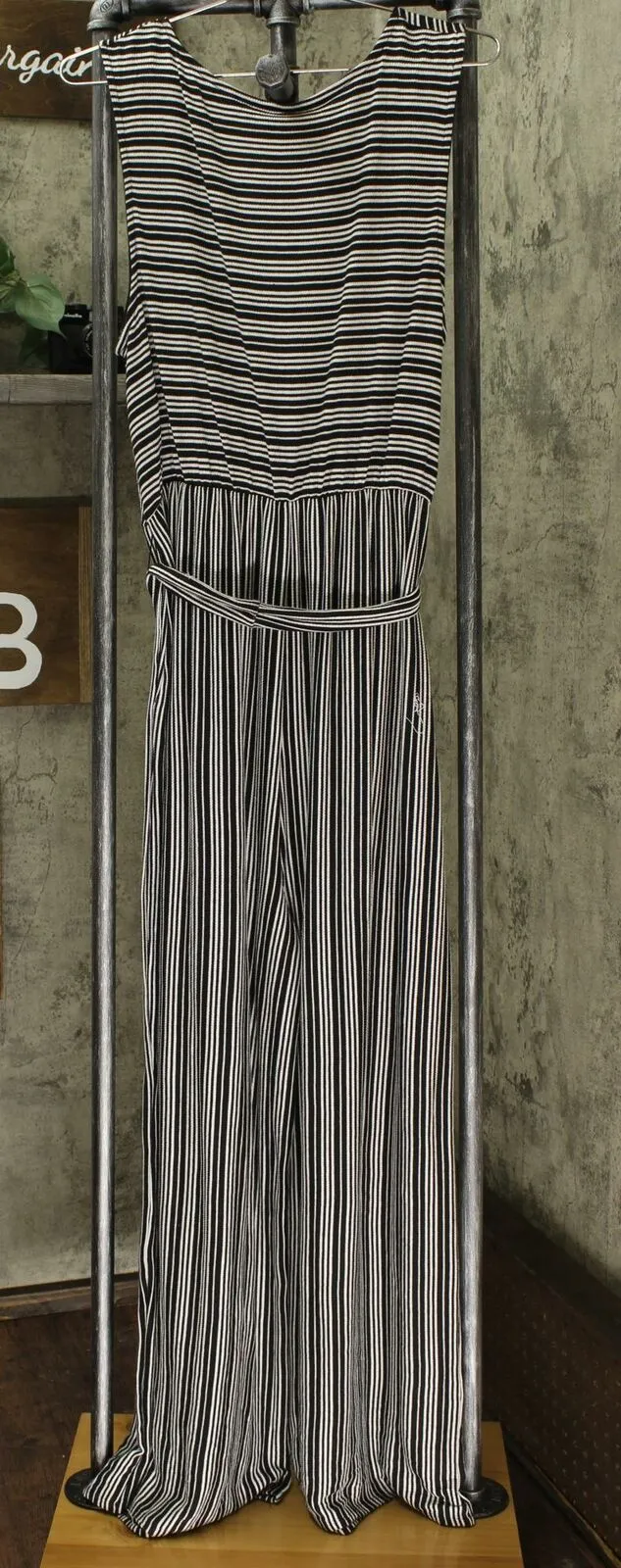 Xhilaration Women's Striped Sleeveless V-Neck Wrap Knit Jumpsuit