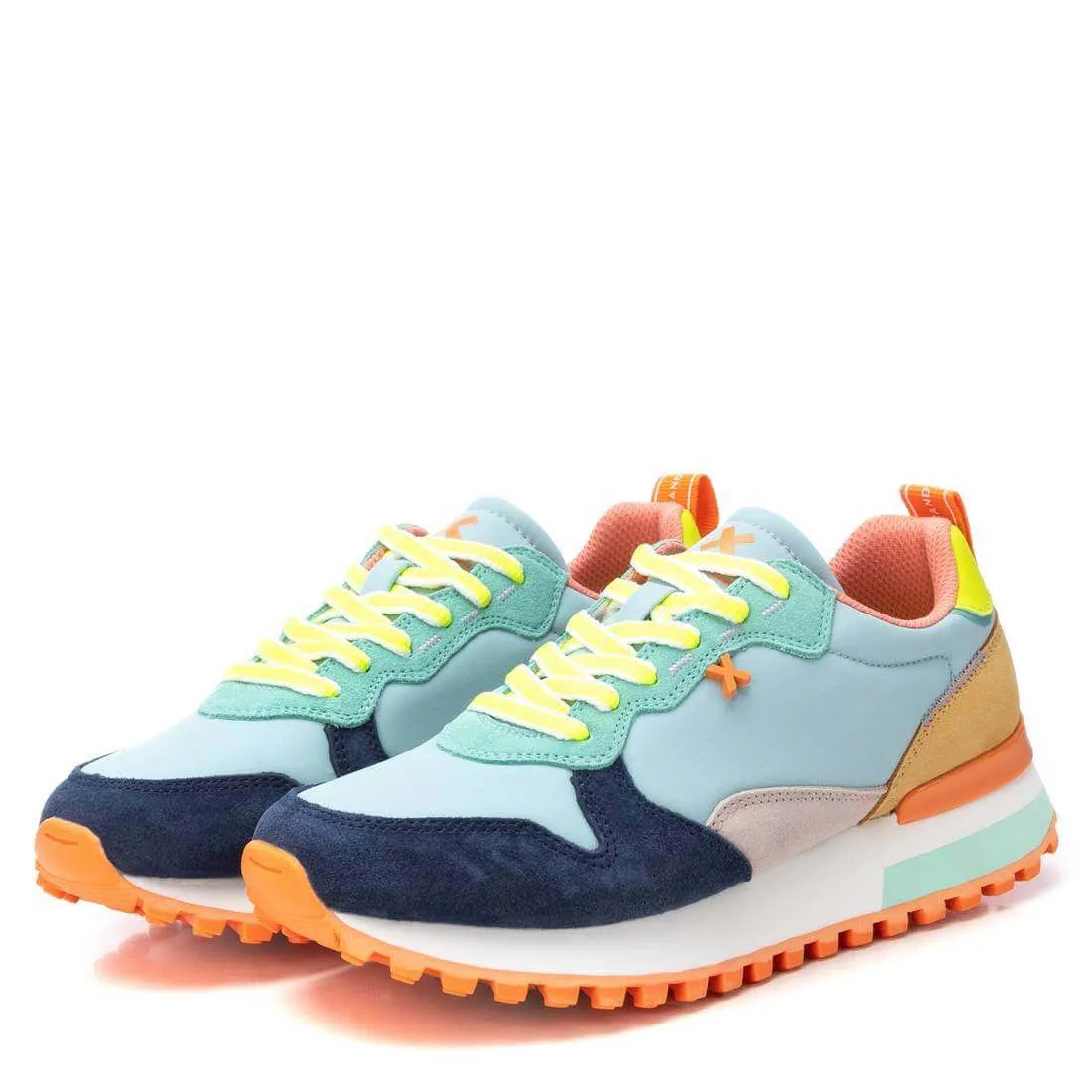 XTI Aqua & Navy Mix Retro Sneakers
